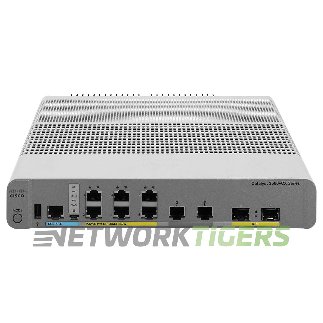 Cisco WS-C3560CX-8XPD-S 6x 1GB PoE+ RJ45 2x MultiGB RJ45 2x 10GB SFP+ Switch