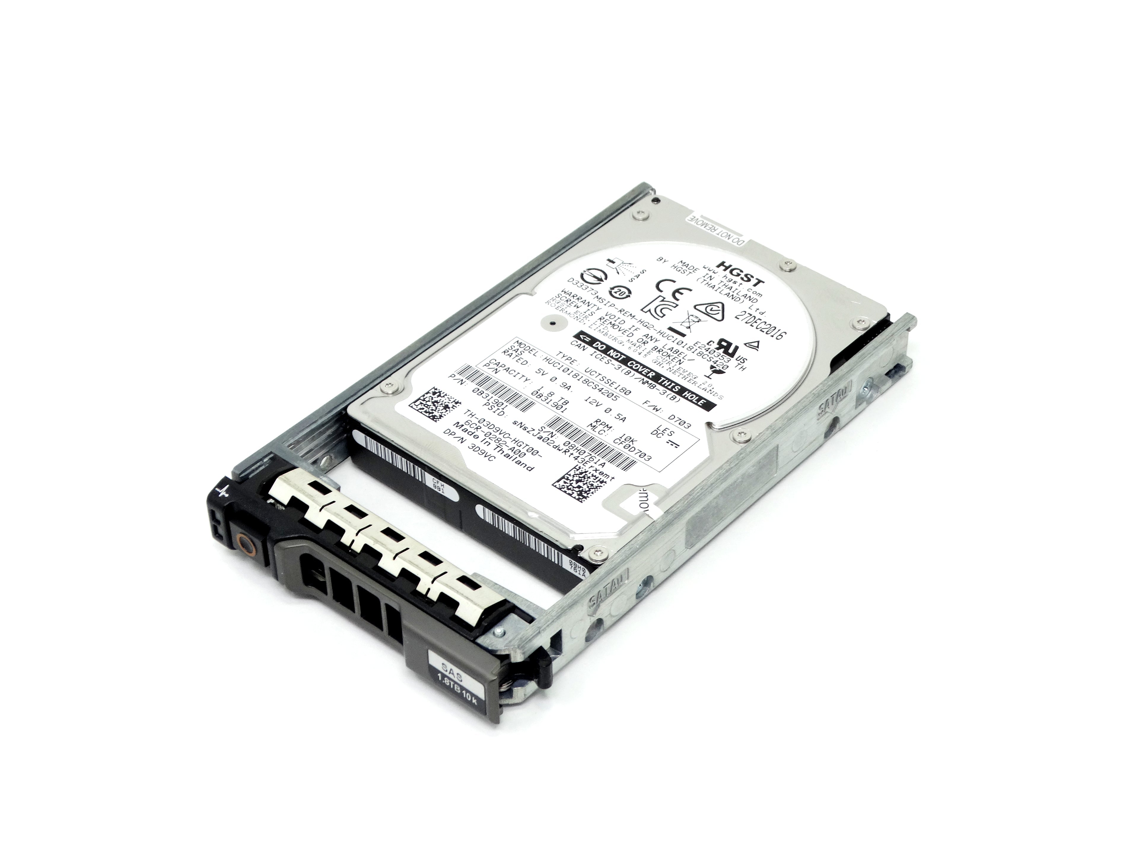 Dell 1.8TB 10K RPM 12Gbps 512e SAS 2.5'' SFF HDD W/Tray Grade A (0B31901)