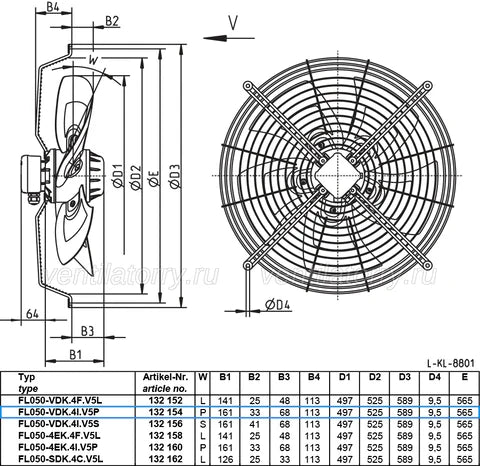 FL050-VDK.4I.V5L ZIEHL-ABEGG Axial Fan