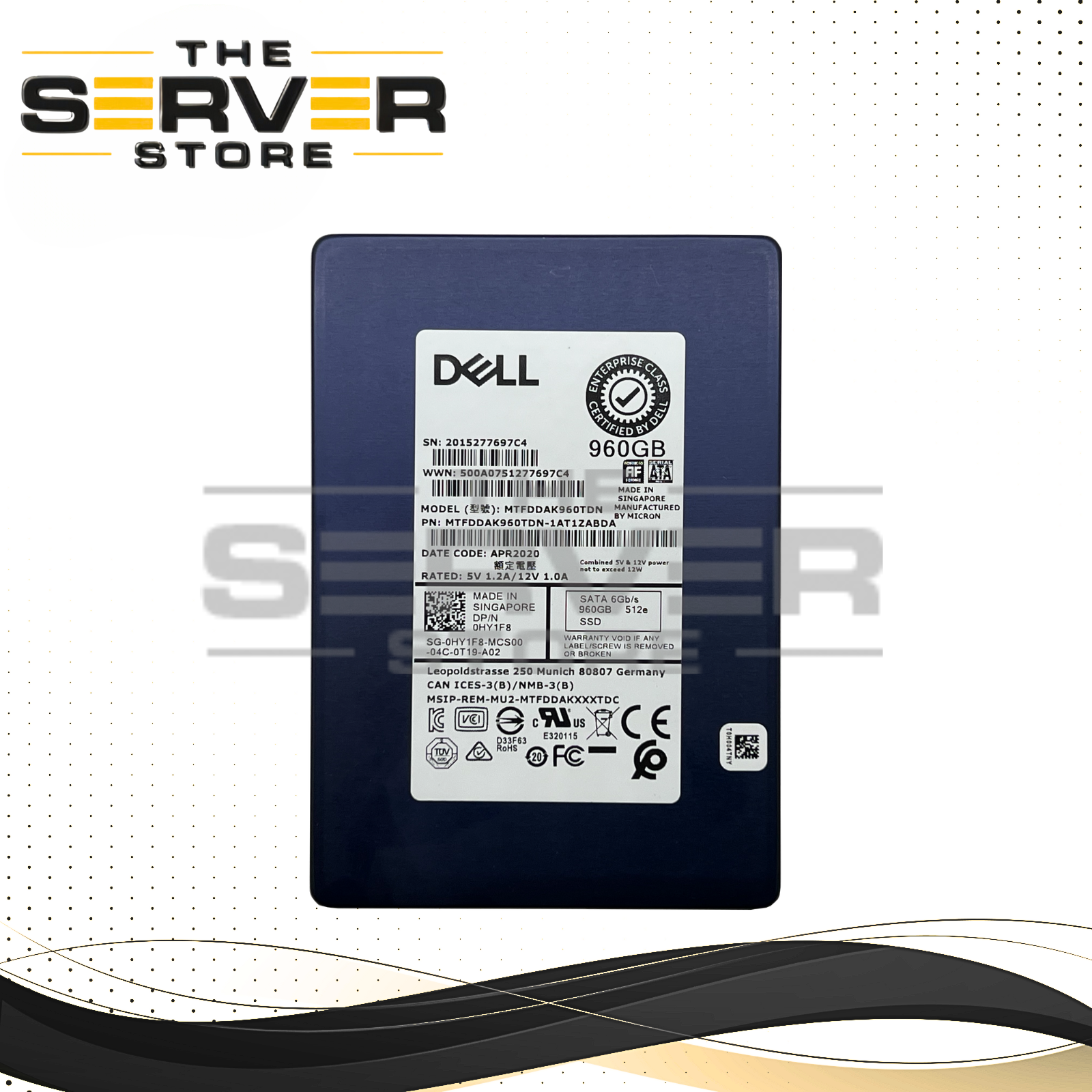 Dell 960GB SATA 6G MU SFF 2.5" SSD Micron 5200 Max MTFDDAK960TDN 0HY1F8 HY1F8