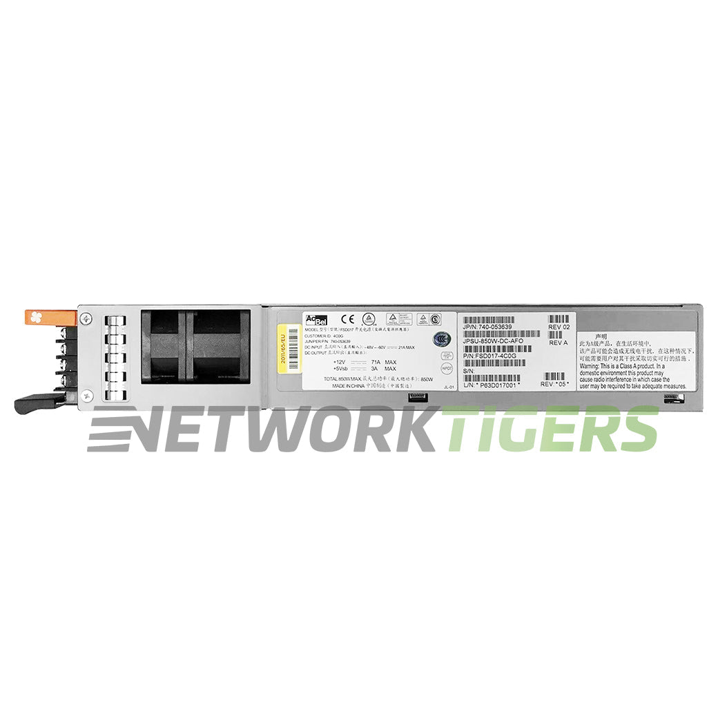 NEW Juniper JPSU-850W-DC-AFO QFX5100 Series 850W DC F-B Airflow Power Supply