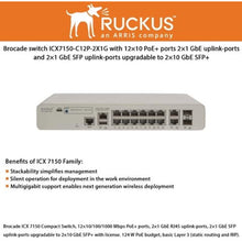 Carregar imagem no visualizador da galeria, Ruckus Brocade ICX 7150 Compact Switch (ICX7150-C12P-2X1G) - MFerraz Tecnologia
