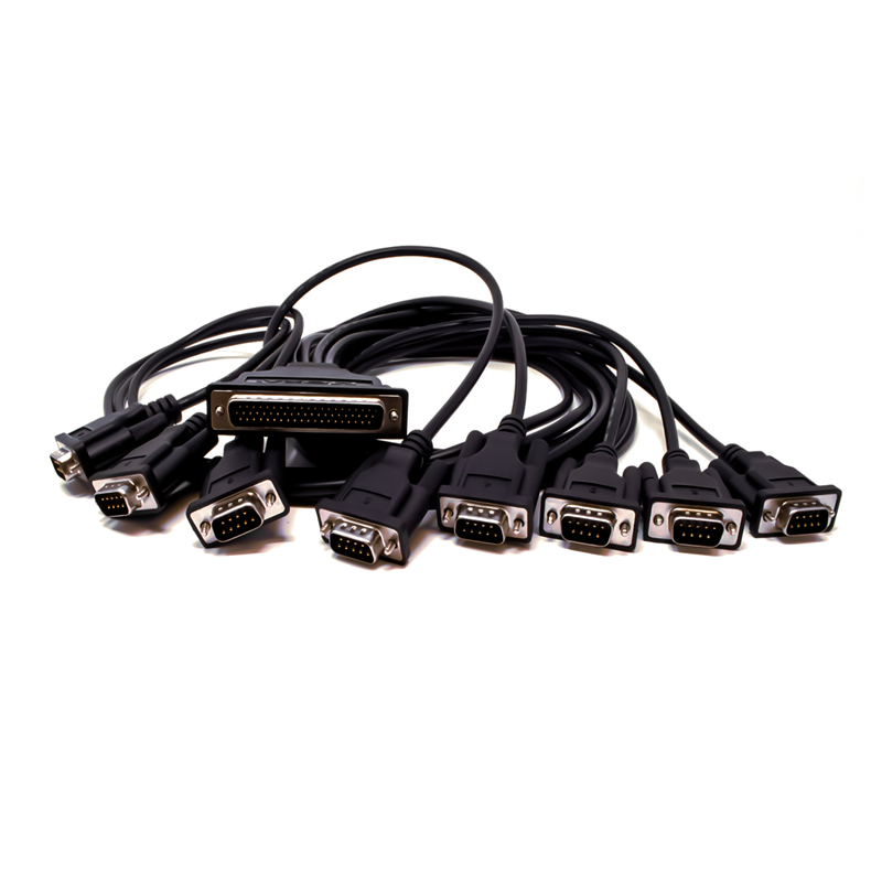 CBL-M62M9x8-100 - 8 Ports Male DB62 to DB9 RS-232 Connection Cable, 100cm cable