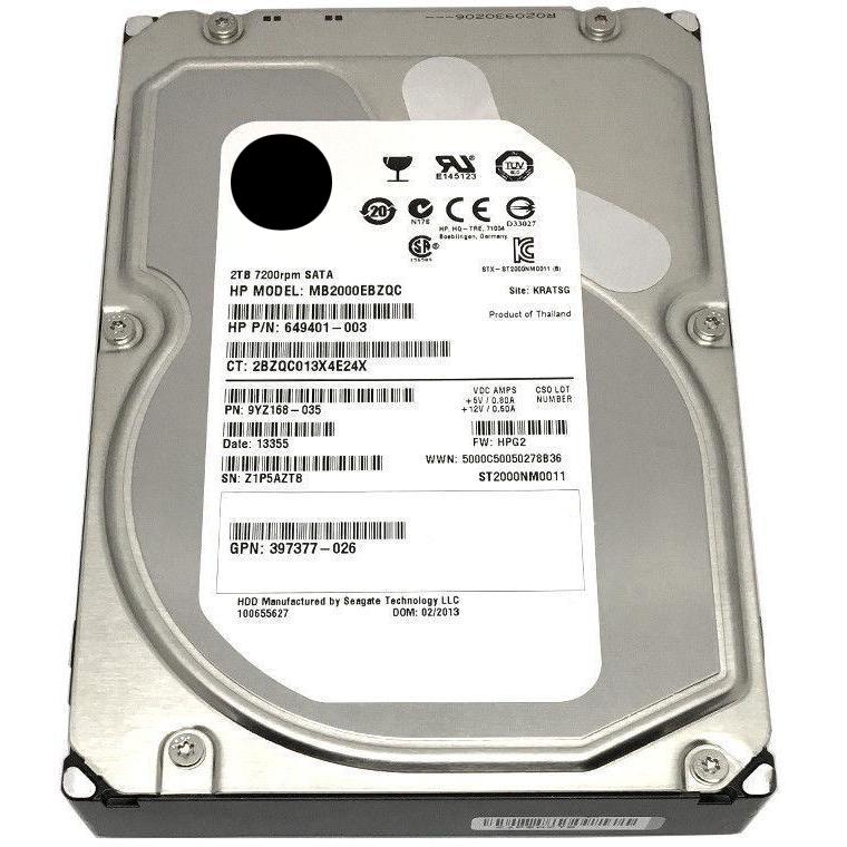 HP / Seagate 2TB 7200RPM 64MB Cache SATA III 6.0Gb/s 3.5" Desktop Hard Drive-FoxTI