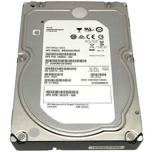 HP / Seagate 2TB ST2000NM0033 7200RPM 128MB Cache SATA 6Gb/s 3.5