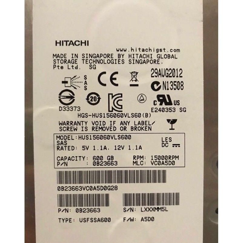 HGST HUS156060VLS600 600GB 15K SAS 6Gb/s 3.5" Ultrastar 15K600 hard drive 0B23663
