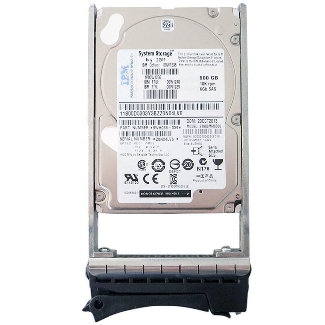 IBM 00W1236 Hard drive - 900 GB - hot-swap - 2.5 inch - SAS 6Gb/s - 10000 rpm - for System Storage DS3512, DS3524, DS3950-FoxTI