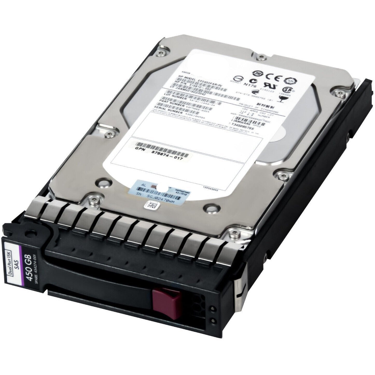 516810-002 450GB 6G SAS 15K RPM LFF 3.5" SC Enterprise Hard Drive EF0450FARMV disco