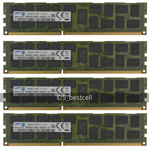 Samsung 16GB 4x 4GB DDR3 2RX4 1600MHz PC3-12800R ECC REG Server Memory Ram-FoxTI